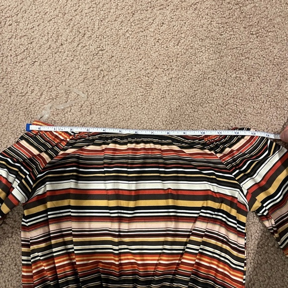 Woman's MARCI multicolor stripe off-shoulder top - Picture 6 of 9